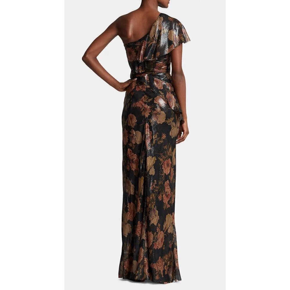 Ralph Lauren Collection Evening Gown Chiffon Floral Silk Maxi Dress Ruffle 0 $4K - Picture 8 of 11